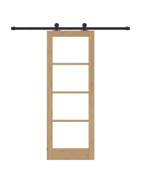 Porta scorrevole ORKDAL Naturale e Nero 73,5 x 198,5 cm