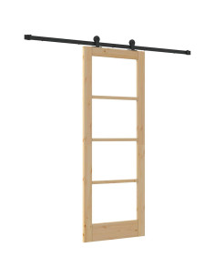 Porta scorrevole ORKDAL Naturale e Nero 73,5 x 198,5 cm 2