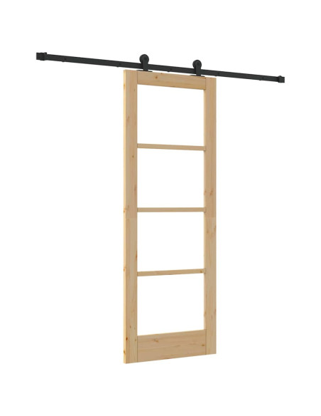 Porta scorrevole ORKDAL Naturale e Nero 73,5 x 198,5 cm