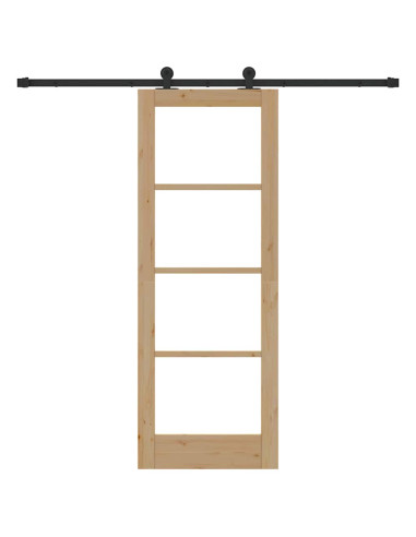 Porta scorrevole ORKDAL Naturale e Nero 73,5 x 198,5 cm
