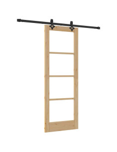 Porta scorrevole ORKDAL Naturale e Nero 73,5 x 198,5 cm 2