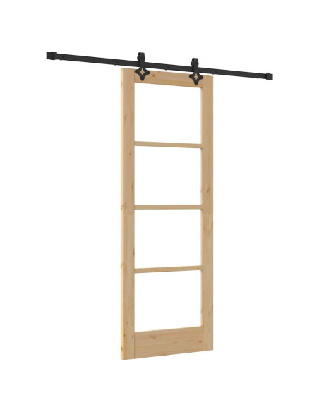 Porta scorrevole ORKDAL Naturale e Nero 73,5 x 198,5 cm