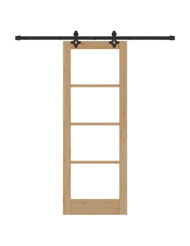 Porta scorrevole ORKDAL Naturale e Nero 73,5 x 198,5 cm