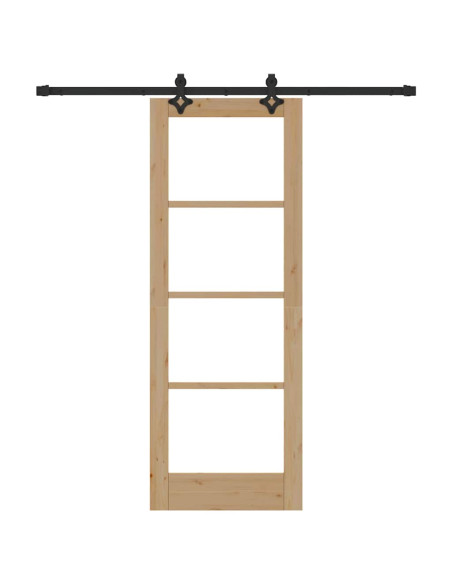 Porta scorrevole ORKDAL Naturale e Nero 73,5 x 198,5 cm