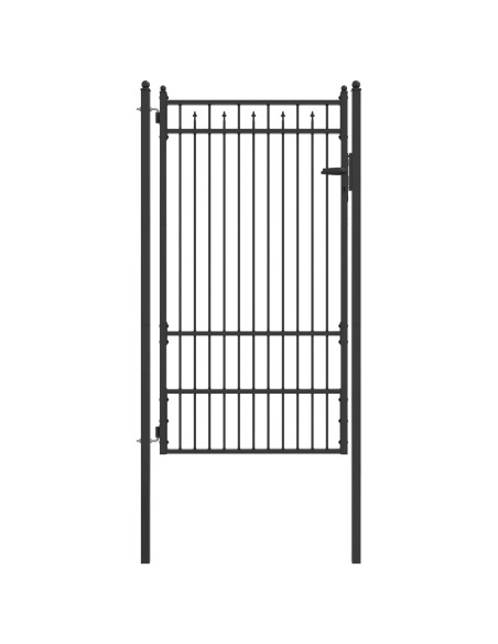 Cancello per recinzione HORST 100 x 175 cm Metallo Nero