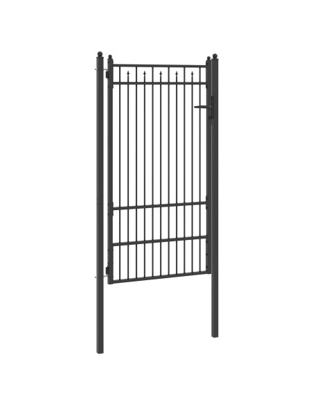 Cancello per recinzione HORST 100 x 175 cm Metallo Nero
