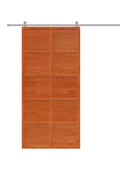 Porta del fienile Marrone cerato 100 x 208 cm