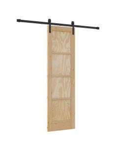 Porta scorrevole Naturale e Nero 61 x 198,5 cm 2