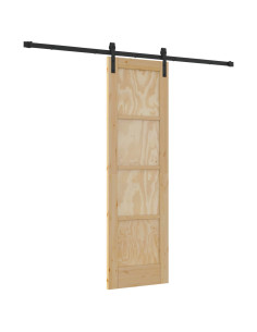 Porta scorrevole Naturale 61 x 198,5 cm Legno Massello di Pino 2