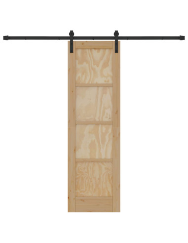 Porta scorrevole Naturale 61 x 198,5 cm Legno Massello di Pino