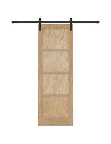 Porta scorrevole Naturale e Nero 73,5 x 211 cm