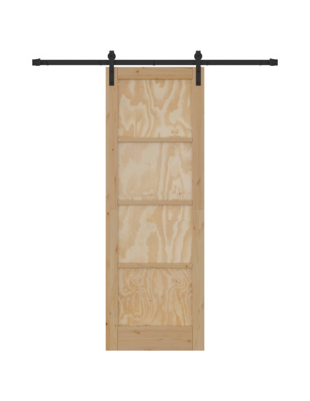Porta scorrevole Naturale e Nero 73,5 x 211 cm