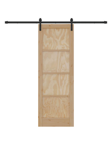 Porta scorrevole Naturale 73,5 x 211 cm Legno Massello di Pino