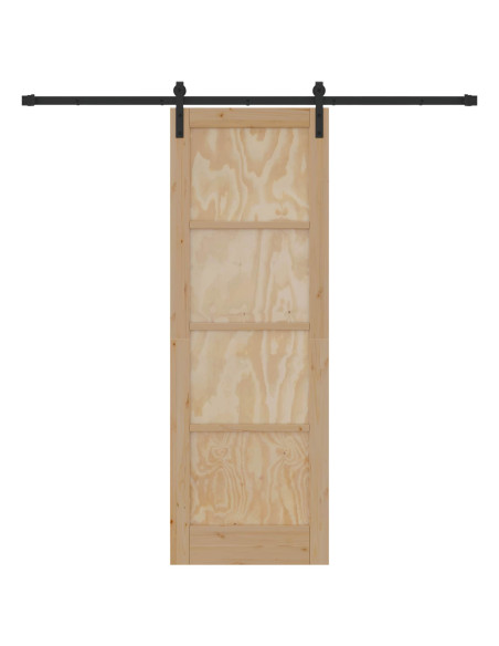 Porta scorrevole Naturale 73,5 x 211 cm Legno Massello di Pino