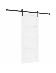 Porta scorrevole Bianco 83 x 202 cm Legno Massello di Pino 2