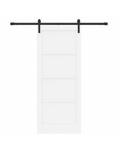 Porta scorrevole Bianco e Nero 83 x 202 cm