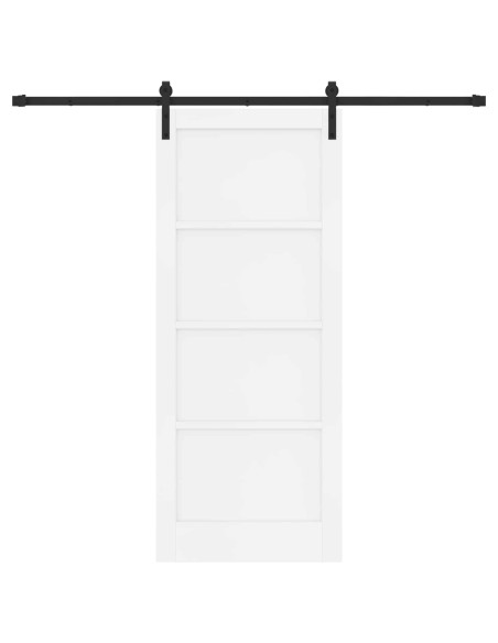 Porta scorrevole Bianco 83 x 202 cm Legno Massello di Pino