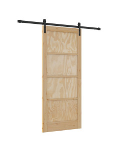 Porta scorrevole Naturale e Nero 86 x 198,5 cm 2