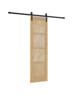 Porta scorrevole Naturale e Nero 61 x 198,5 cm 2