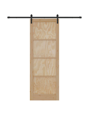 Porta scorrevole Naturale 83 x 232 cm Legno Massello di Pino