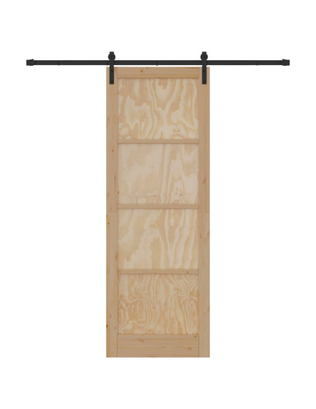 Porta scorrevole Naturale 83 x 232 cm Legno Massello di Pino