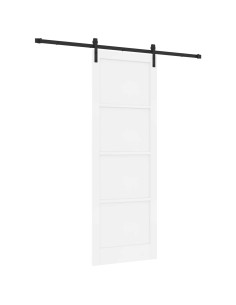 Porta scorrevole Bianco 83 x 232 cm Legno Massello di Pino 2