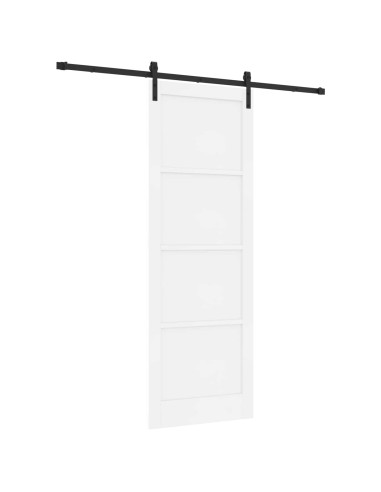 Porta scorrevole Bianco 83 x 232 cm Legno Massello di Pino