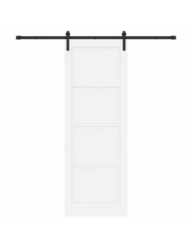Porta scorrevole Bianco 83 x 232 cm Legno Massello di Pino