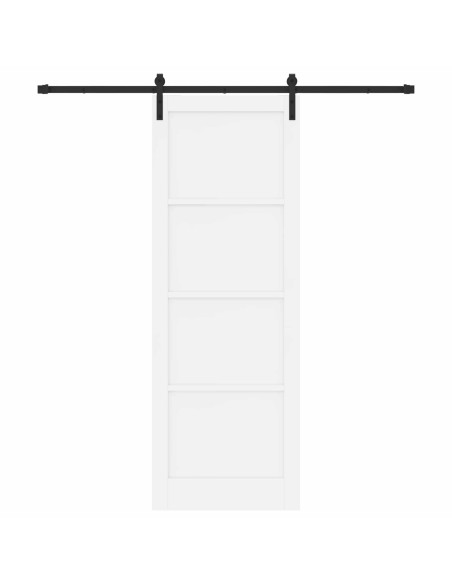 Porta scorrevole Bianco 83 x 232 cm Legno Massello di Pino