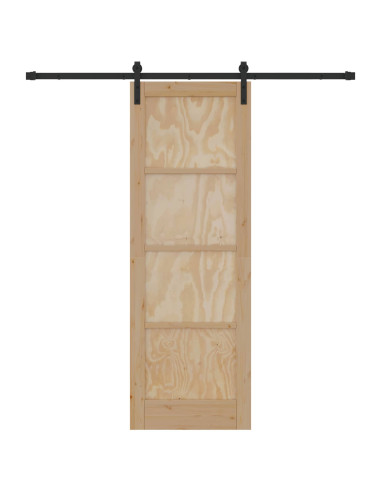 Porta scorrevole Naturale e Nero 73,5 x 211 cm