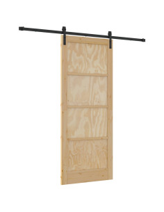 Porta scorrevole Naturale 86 x 211 cm Legno Massello di Pino 2