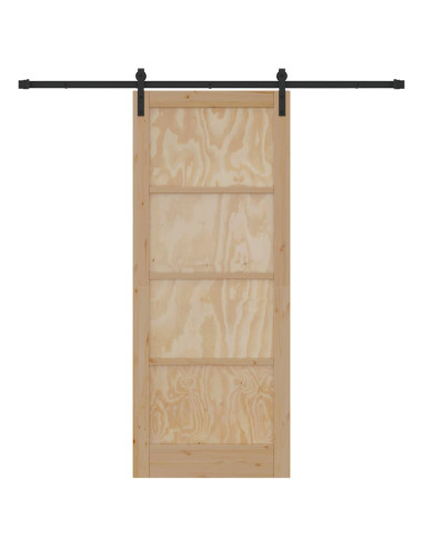 Porta scorrevole Naturale 86 x 211 cm Legno Massello di Pino