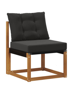Set di divani da esterno con cuscino 4 pcs Naturale e Nero 2