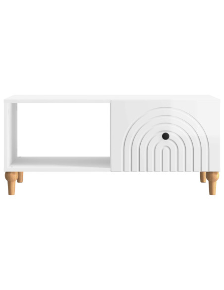 Tavolino da salotto Bianco Lucido 90 x 50 x 40 cm