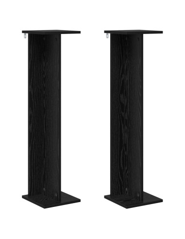 Supporto per piante 2 pcs Rovere Nero 25 x 25,5 x 100,5 cm
