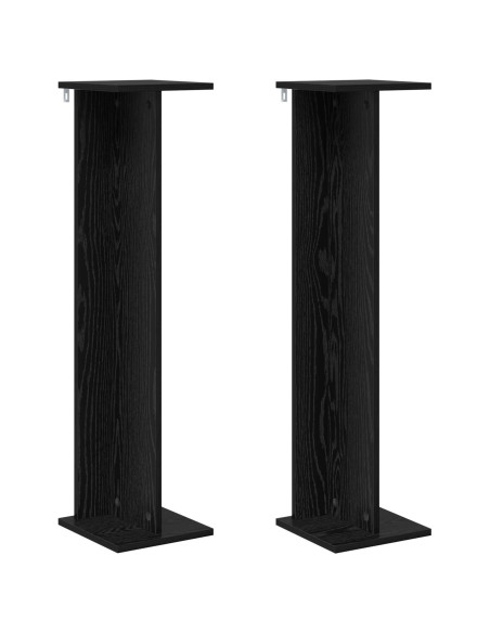 Supporto per piante 2 pcs Rovere Nero 25 x 25,5 x 100,5 cm