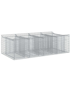 Letto rialzato in gabbione 2 pcs Argento 2