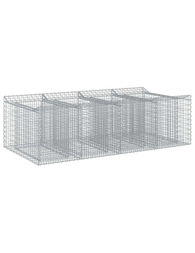 Letto rialzato in gabbione 2 pcs Argento