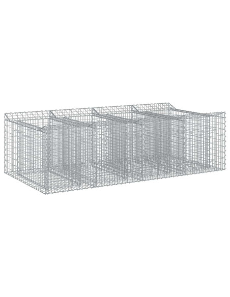 Letto rialzato in gabbione 2 pcs Argento