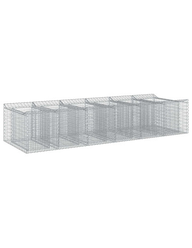 Letto rialzato in gabbione 2 pcs Argento