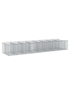 Letto rialzato in gabbione 3 pcs Argento 2