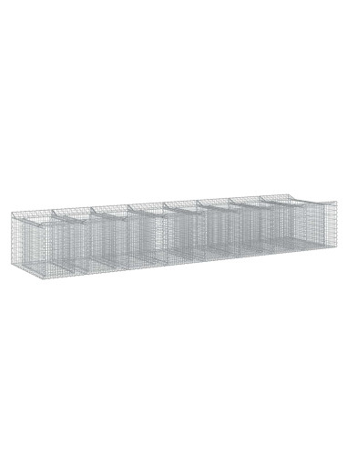 Letto rialzato in gabbione 3 pcs Argento