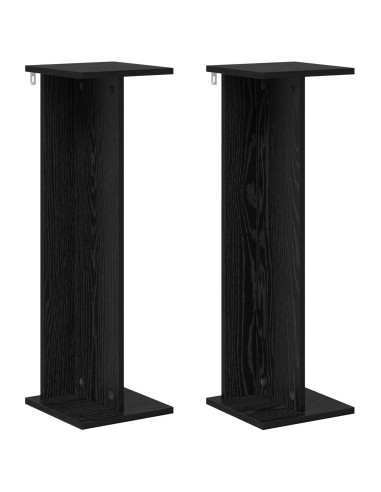 Supporto per piante 2 pcs Rovere Nero 25 x 25,5 x 80,5 cm