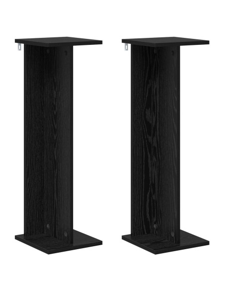 Supporto per piante 2 pcs Rovere Nero 25 x 25,5 x 80,5 cm