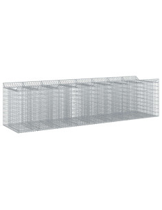 Letto rialzato in gabbione 4 pcs Argento 2