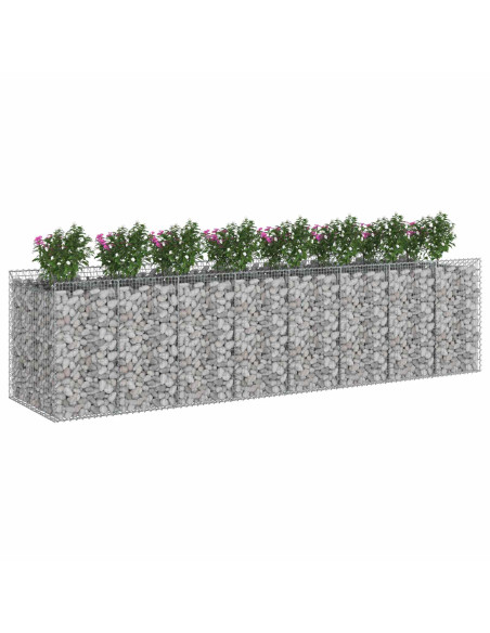 Letto rialzato in gabbione 4 pcs Argento