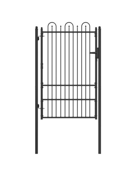 Cancello per recinzione DRONTEN 100 x 150 cm Acciaio Nero