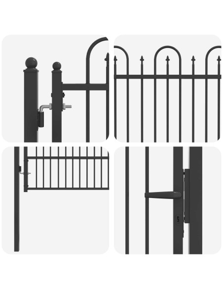 Cancello per recinzione DRONTEN 100 x 150 cm Acciaio Nero