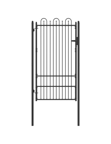 Cancello per recinzione DRONTEN 100 x 175 cm Acciaio Nero