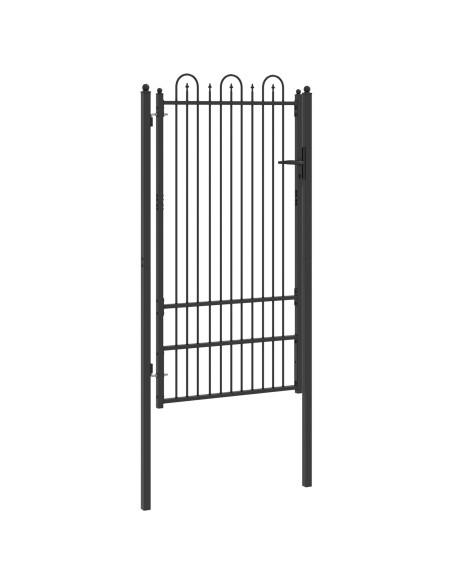 Cancello per recinzione DRONTEN 100 x 175 cm Acciaio Nero